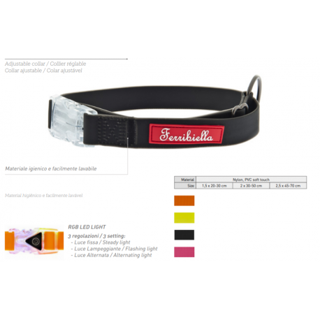 Coleira Regulavel Nylon C/ Luz LED
