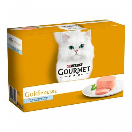 Gourmet Gold Mousse Peixe do Oceano Gato Adulto 12x85g