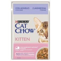 Cat Chow Kitten Borrego e curgete 26x85g