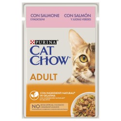 Cat Chow Gato Adulto Salmão e feijão verde 26x85g