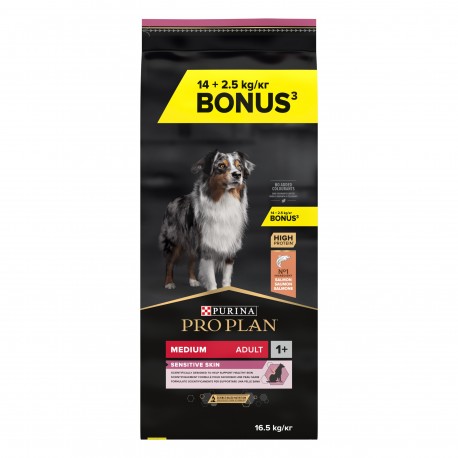Pro Plan OPTIderma Medium Adult Salmão 14 + 2,5 Kg GRÁTIS