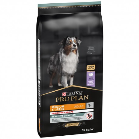 Pro Plan Dog Grain-Free Medium & Large Adult Sensitive Digestion Turkey