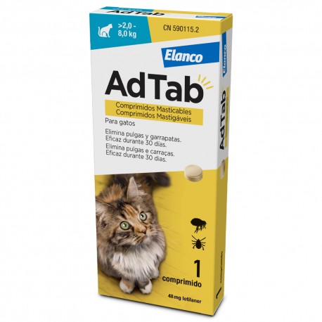 AdTab - Comprimido mastigável contra pulgas e carraças para gatos AdTab - Comprimido mastigável contra pulgas e carraças para gatos
