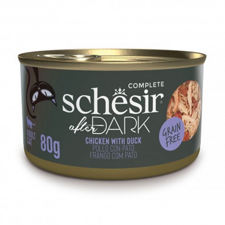 Schesir After Dark Wholefood - Alimento húmido em pedaços para gato adulto - Frango e pato