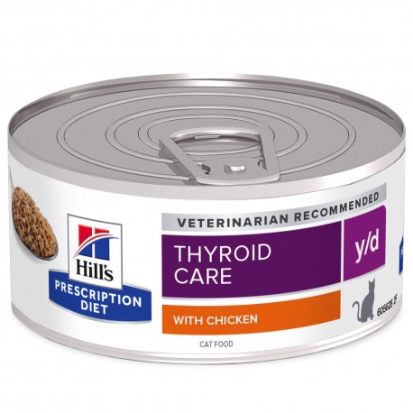 Hill's PD Thyroid Care y/d - 24*154g patê para gato para a saúde da tiroide - Frango
