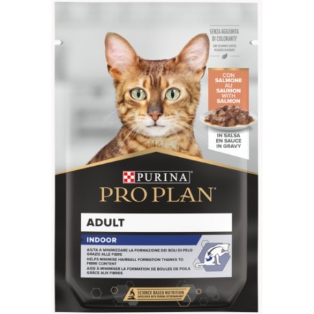 Pro Plan Indoor - Alimento em molho para gato adulto de interior - Salmão