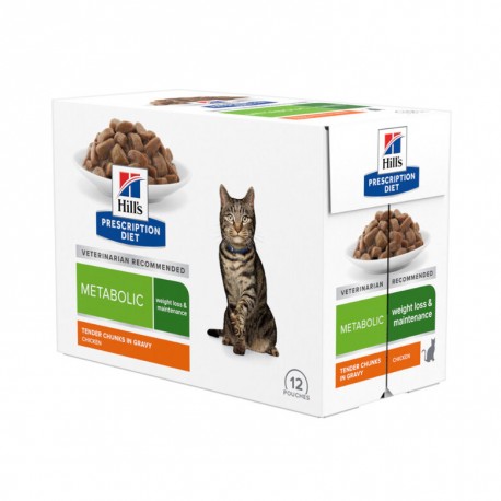 Hill's PD Metabolic Feline Saquetas - Multipack 12*85g