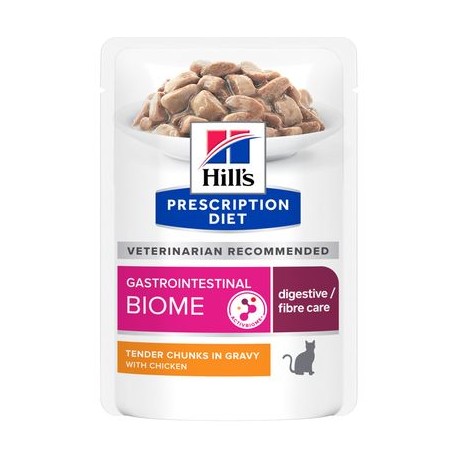 Hill's Prescription Diet Gastrointestinal Biome frango saquetas para gato 12*85g