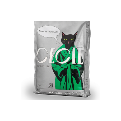 CECIL Areia para gato mandioca vegetal 2,5Kg
