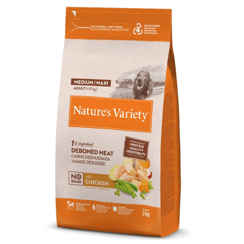 Nature's Variety no grain Dog Medium Adult Frango - Petslowcost