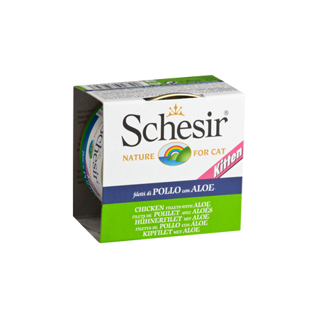 Schesir Kitten Filete de Frango com Aloe em Gelatina | Wet (Lata)